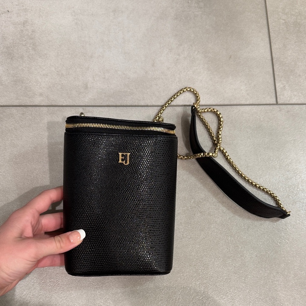 Eric Javits Black Crossbody Bag with Gold Chain